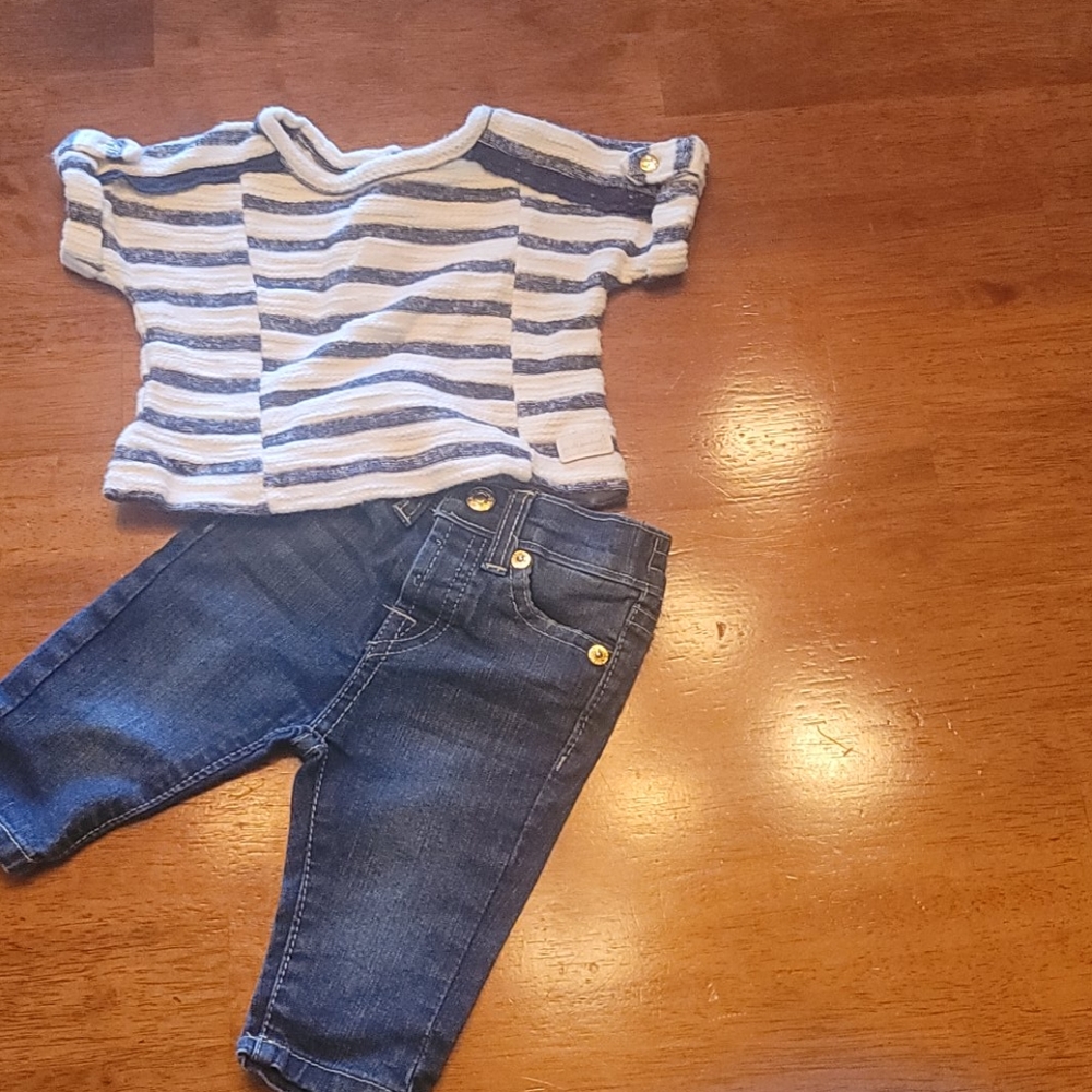 Baby girl 3 month 7 for all mankind 2 piece set
